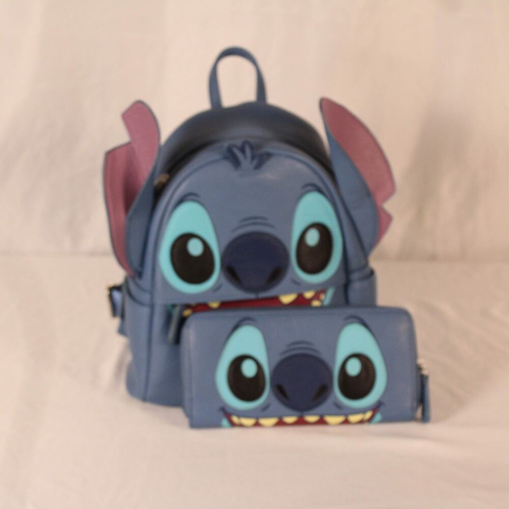 Loungefly Stitch Mini Backpack & Wallet Set – OG Heart Logo – NWOT Disney Parks - Picture 16 of 16
